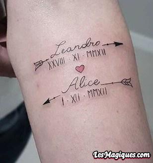 Tatouage flèche avec nom