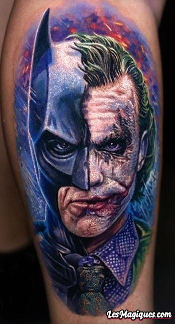 Tatouage Batman et Joker