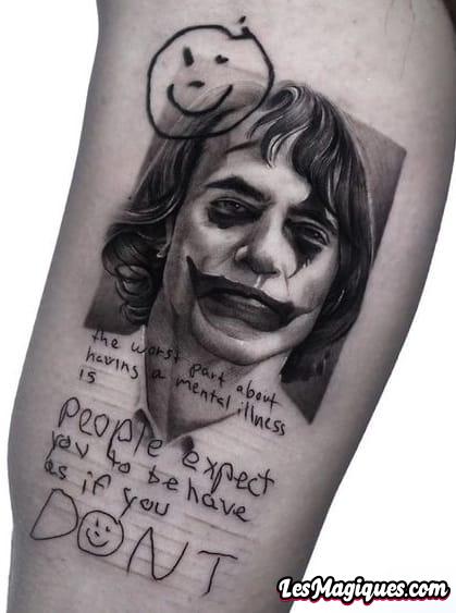 Tatouage Joker noir et gris
