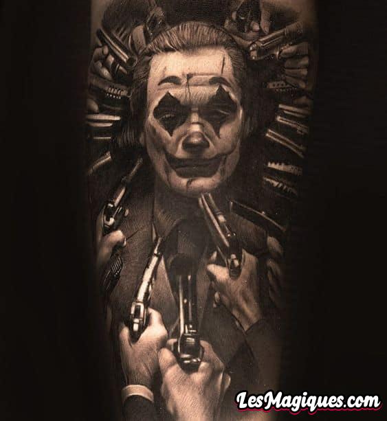 Tatouage Joker noir et gris