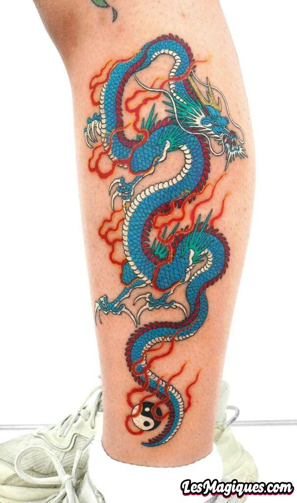 Tatouage Dragon Bleu