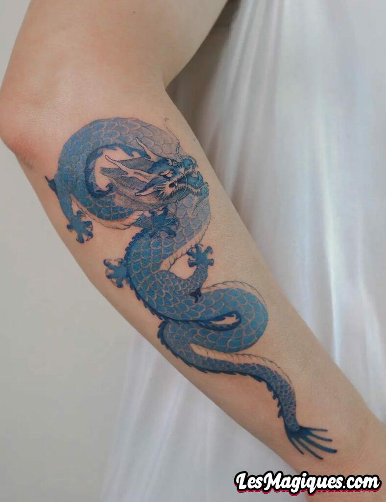 Tatouage Dragon Bleu