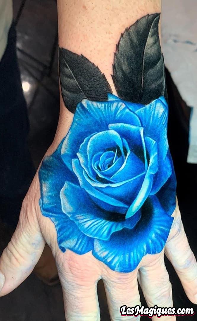 Tatouage Rose Bleue