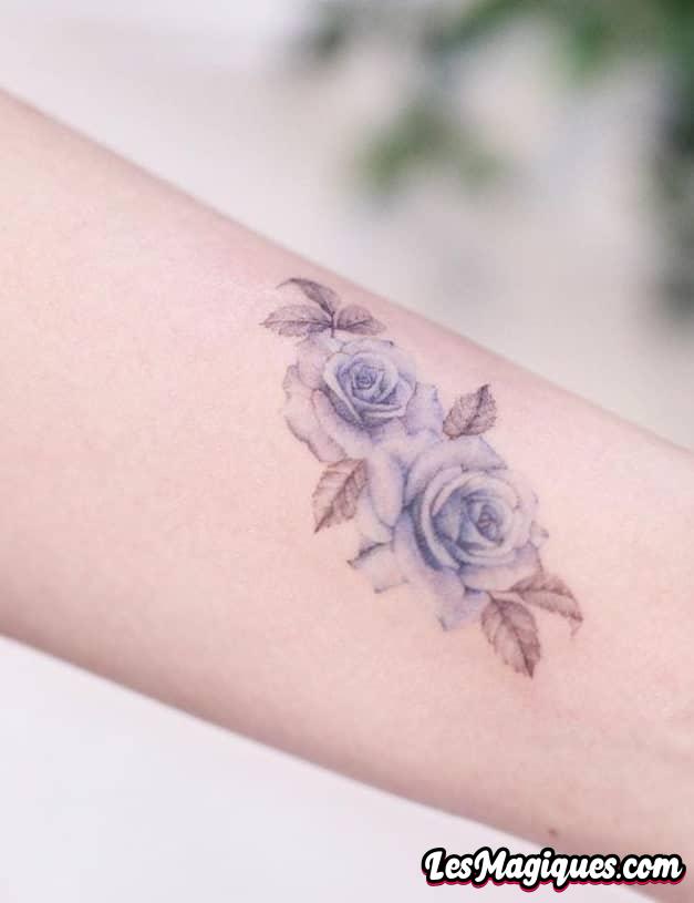Tatouage Rose Bleue
