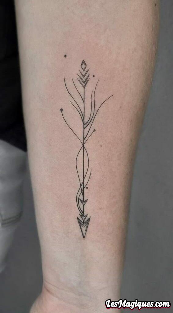 Tatouage de flèche Boho noir et gris