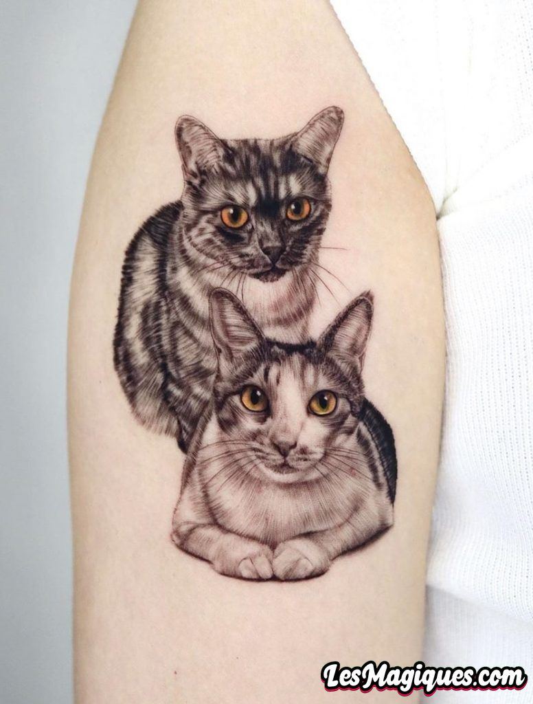 Tatouage de portrait de chat