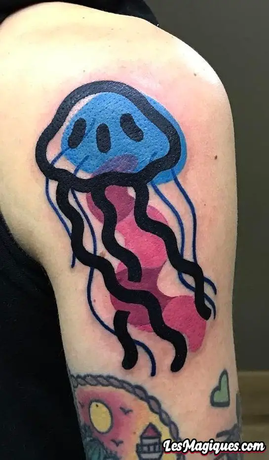 Tatouage contemporain de méduses