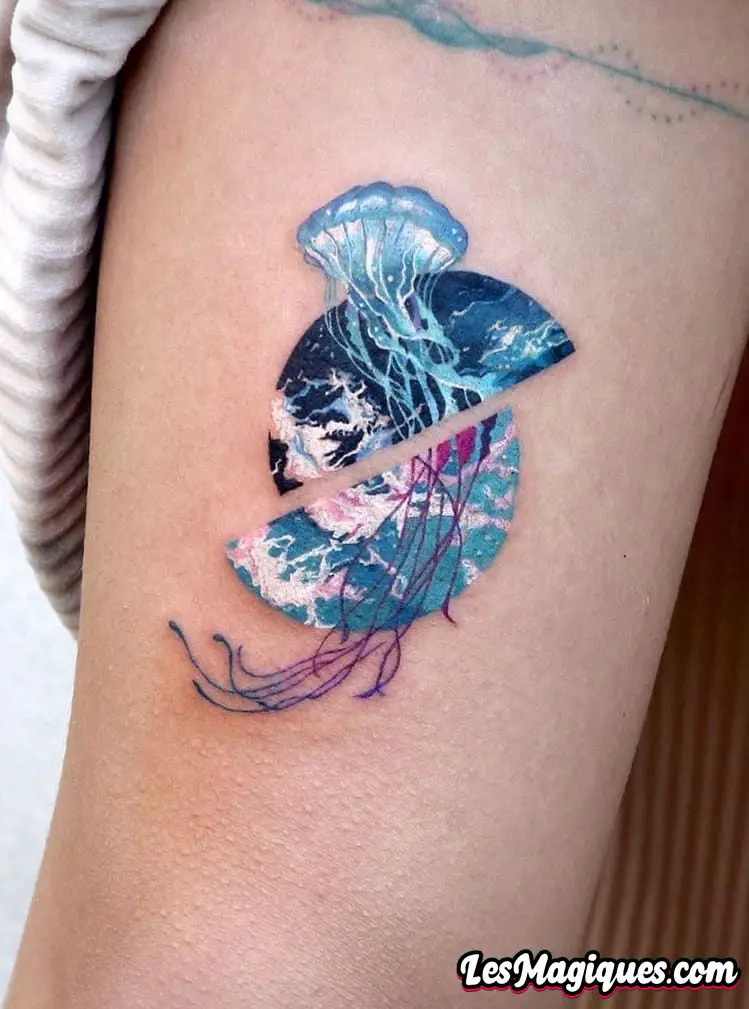 Tatouage contemporain de méduses