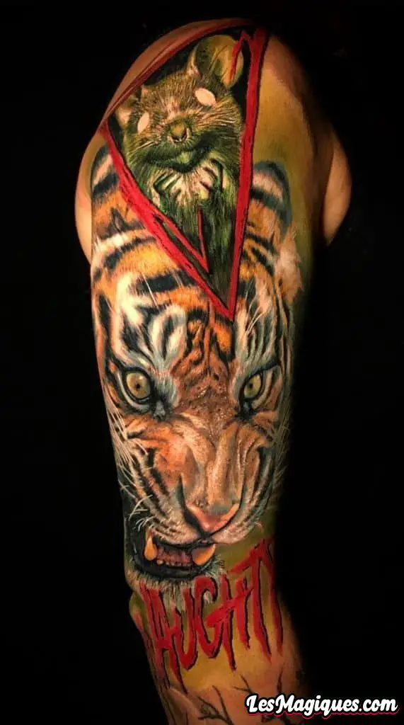 Tatouage de tigre contemporain