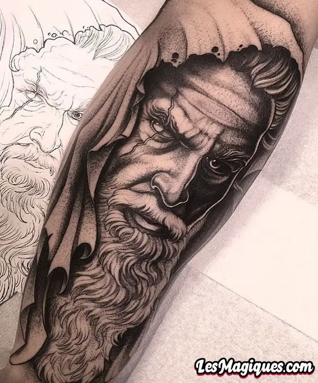 Tatouage Odin à points