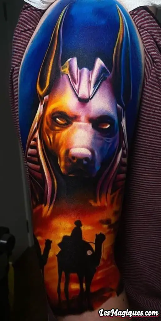 Tatouage d'Anubis égyptien