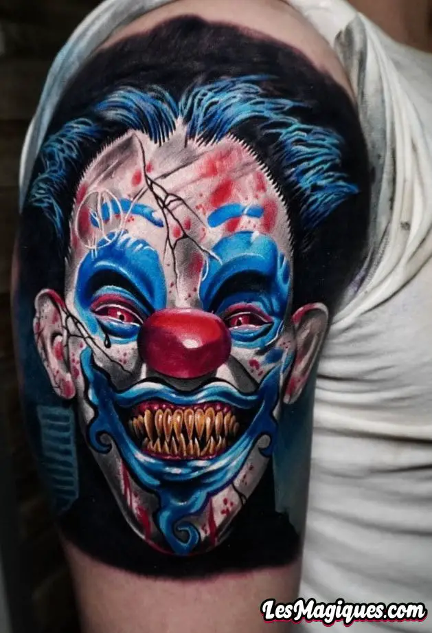 Tatouage de clown maléfique