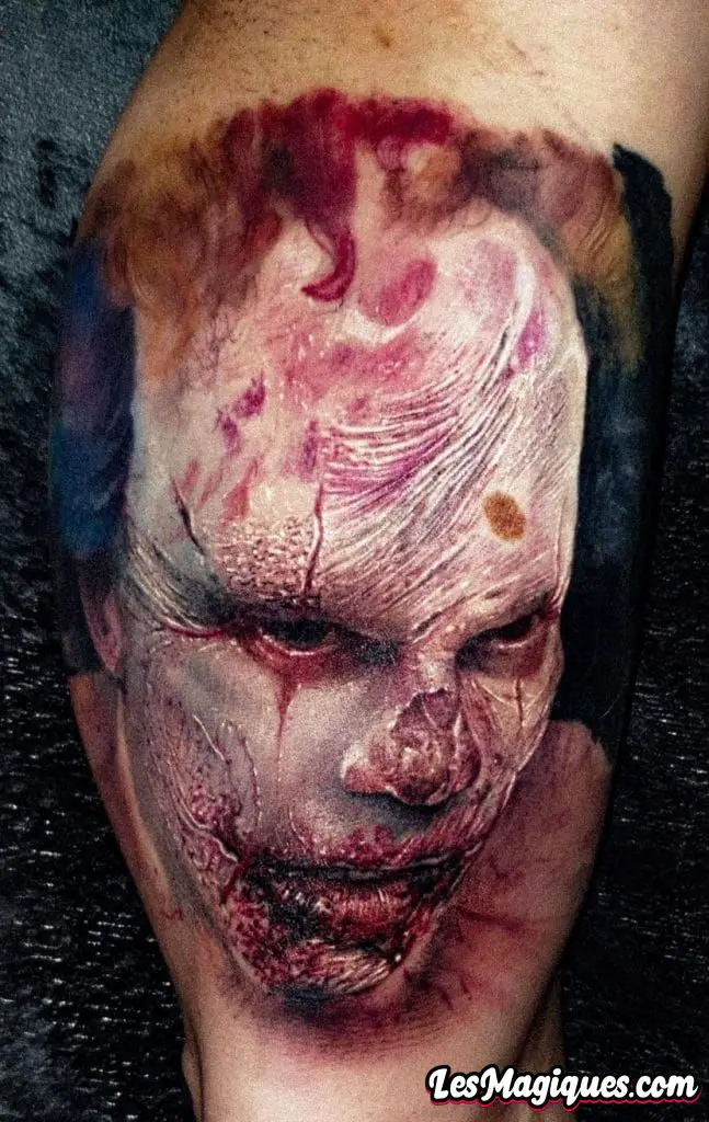 Tatouage de clown maléfique