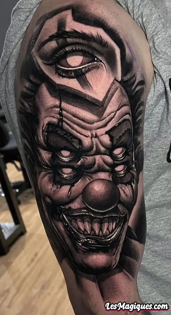 Tatouage de clown maléfique