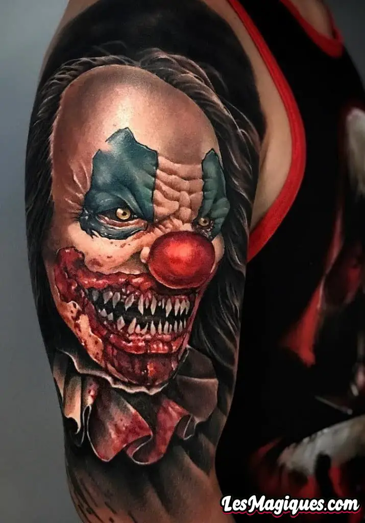 Tatouage de clown maléfique