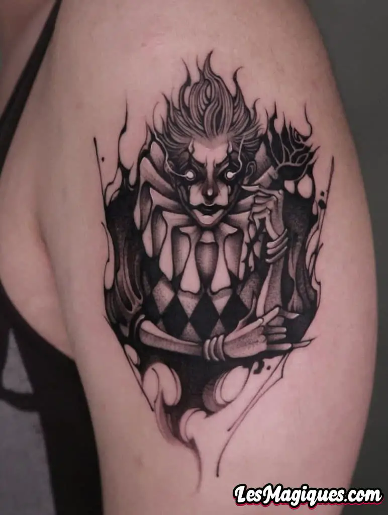 Tatouage de clown maléfique