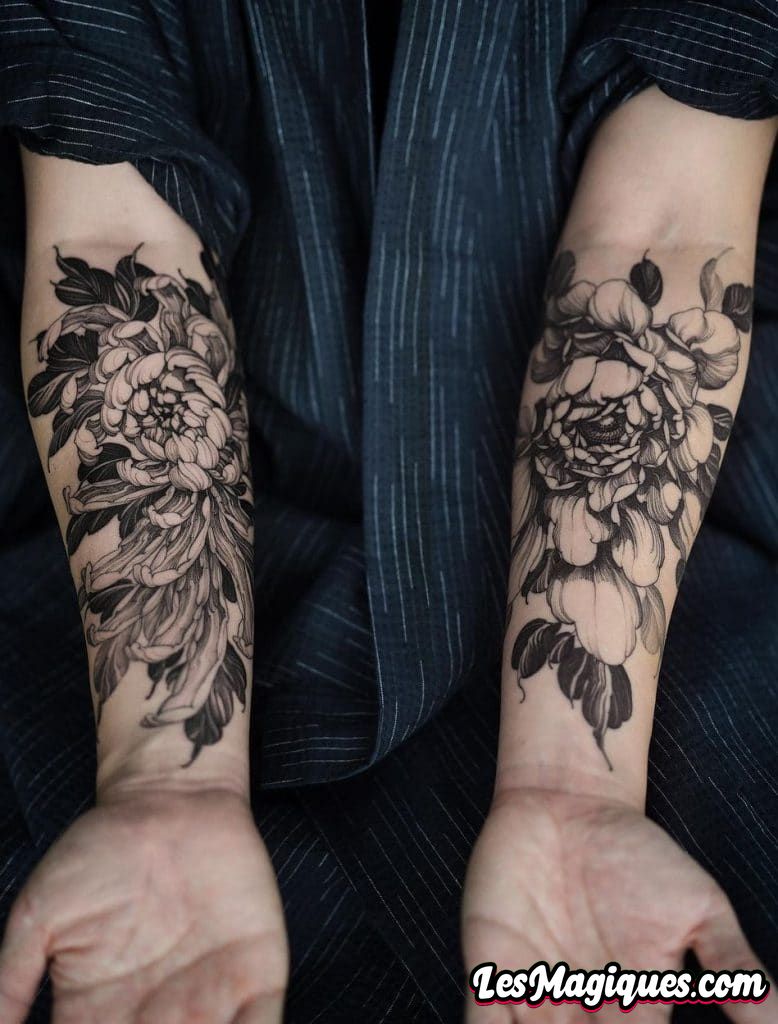 Tatouage de fleur sur l'avant-bras