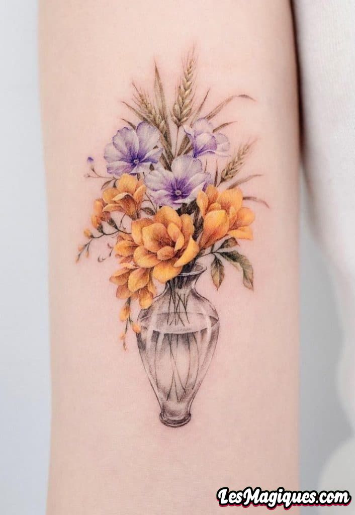 Tatouage Vase Fleur