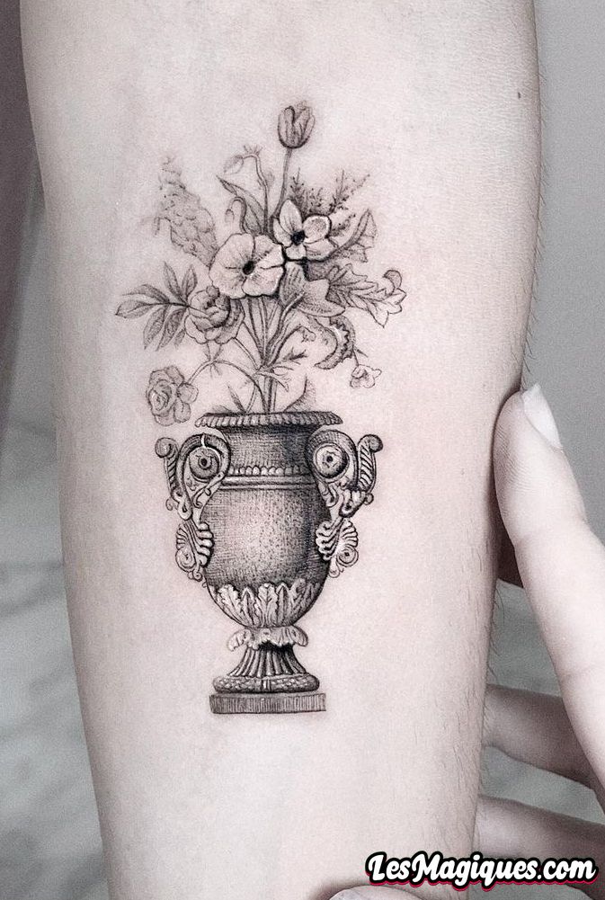Tatouage Vase Fleur
