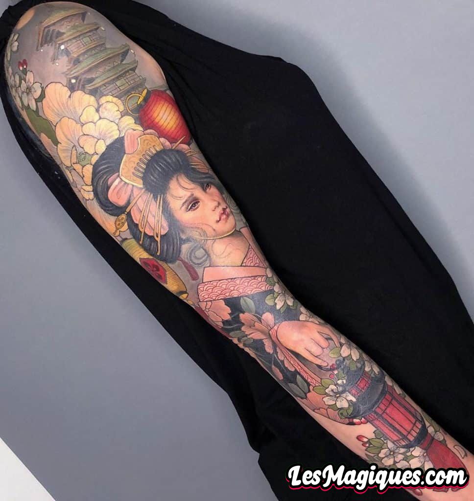 Manchon de tatouage de geisha