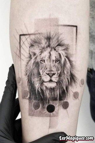 Tatouage Lion Graphique