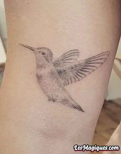 Tatouage Handpoke Colibri