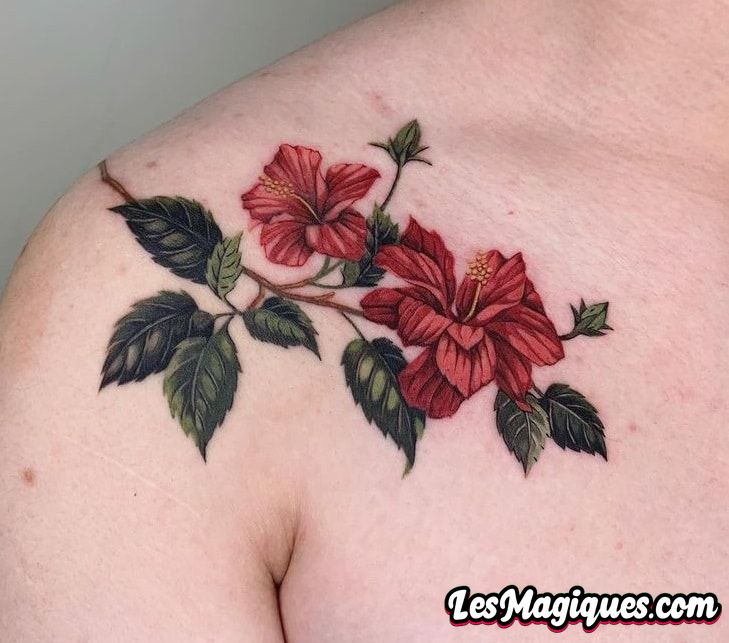Tatouage d'hibiscus illustratif