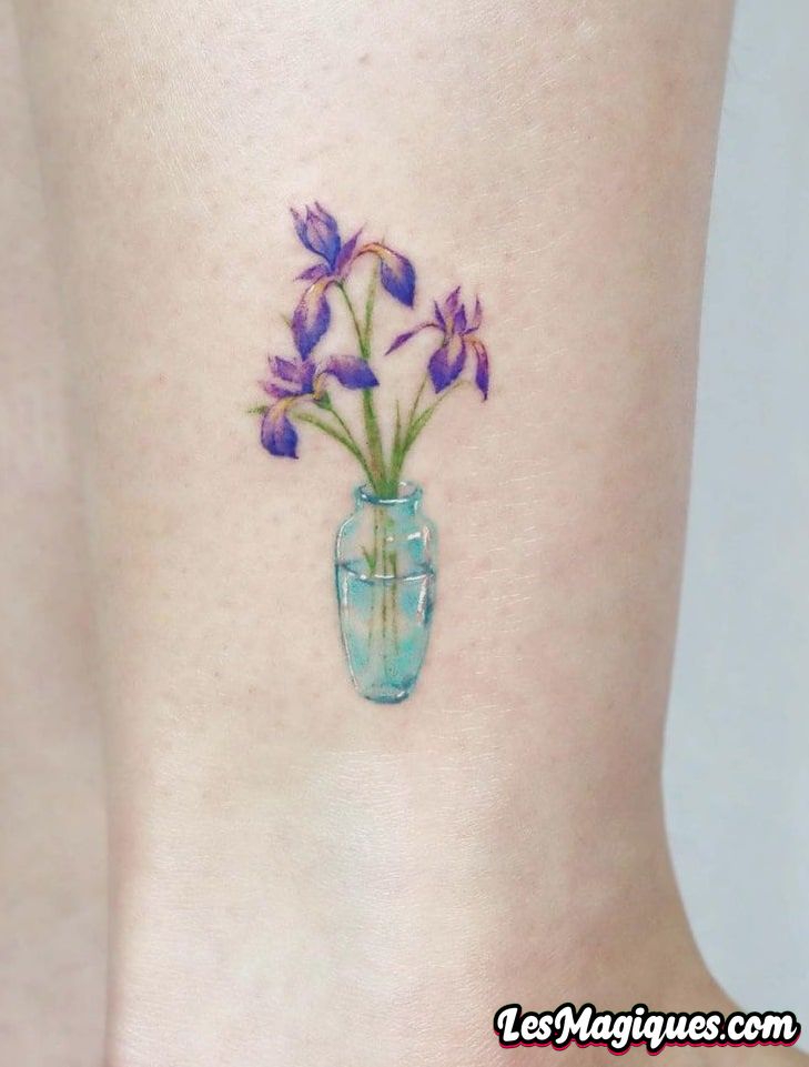 Tatouage de bouquet d'iris