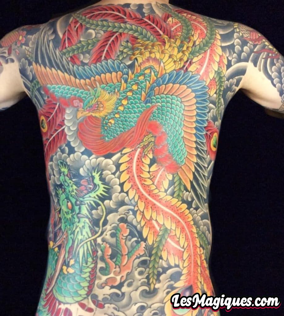 Phoenix japonais et tatouage de dragon
