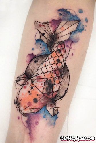 Tatouage aquarelle de poisson Koi