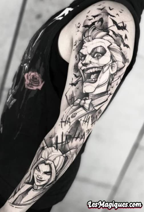 Grand tatouage de joker