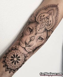Tatouages ​​De Lion De Mandala