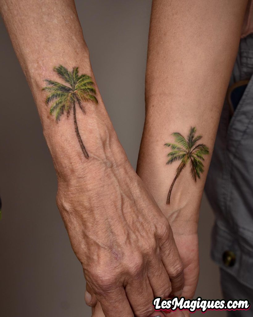 Tatouages ​​​​de palmier assortis