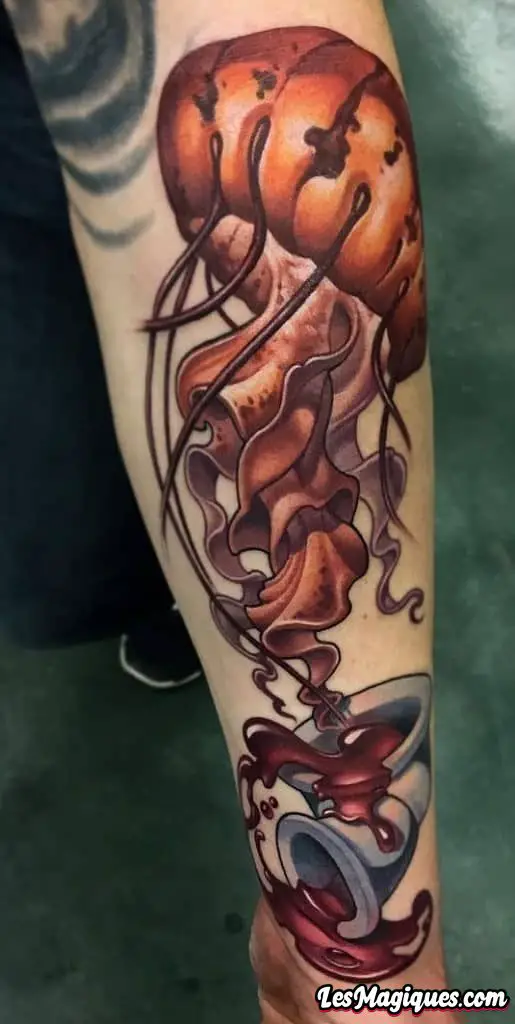 Tatouage de méduse de la nouvelle école