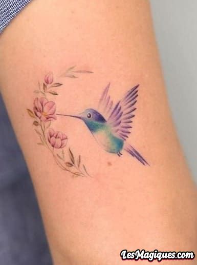 Tatouage Colibri Violet