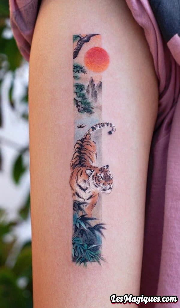 Tatouage Tigre Rectangulaire