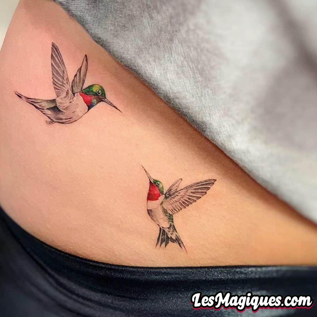 Tatouage de colibri à gorge rubis