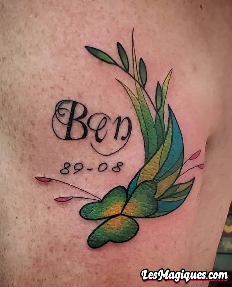 Tatouage Shamrock avec des noms
