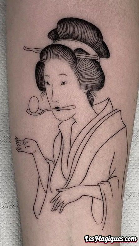 Tatouage De Geisha Simple