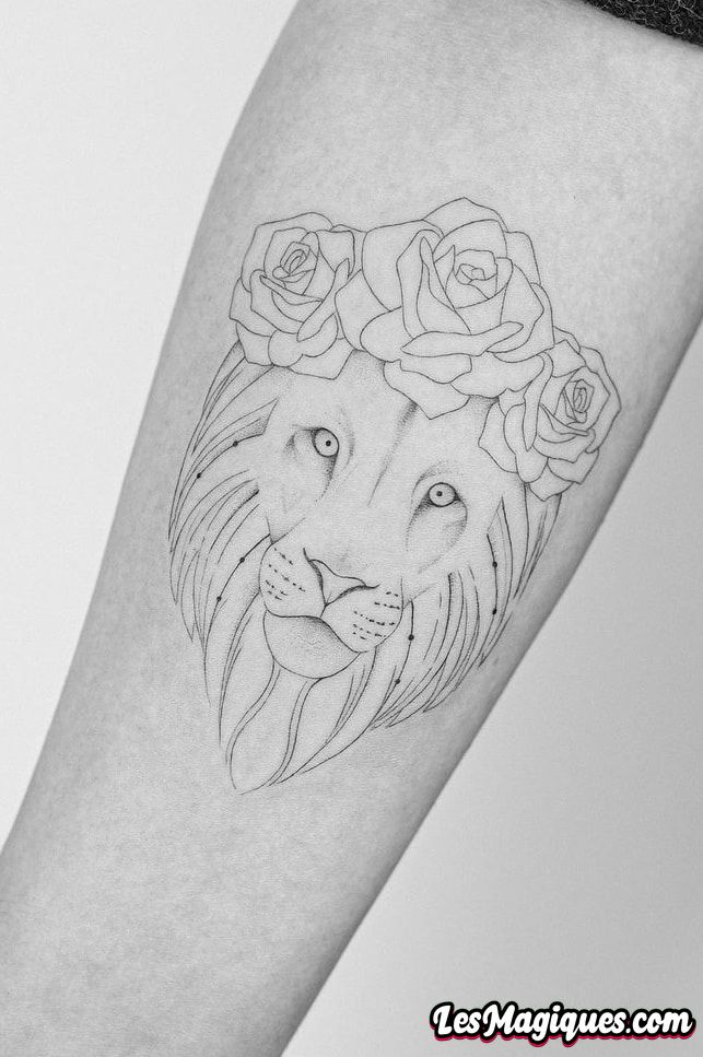 Tatouage De Lion Simple