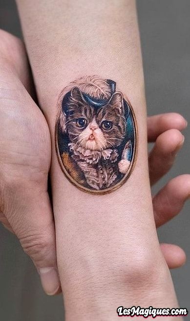 Tatouage de portrait de chat