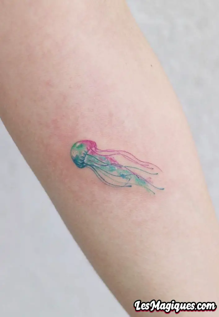 Petit tatouage de méduse