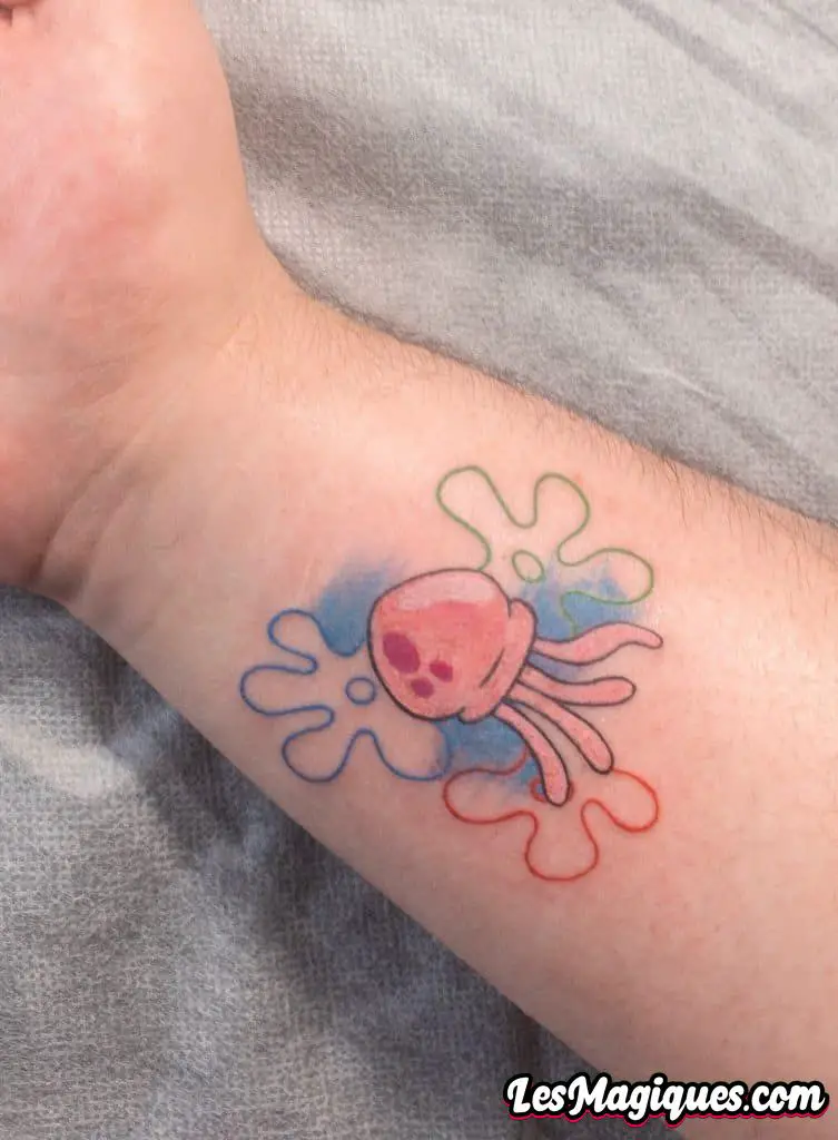 Tatouage de méduse Bob l'éponge
