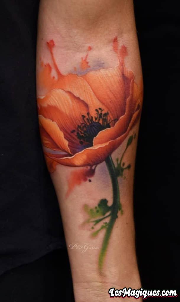 Tatouage Fleur Aquarelle