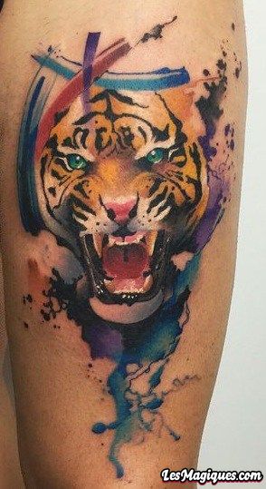 Tatouage de tigre aquarelle