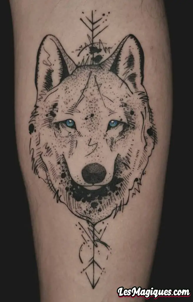 Tatouage Loup et Flèche