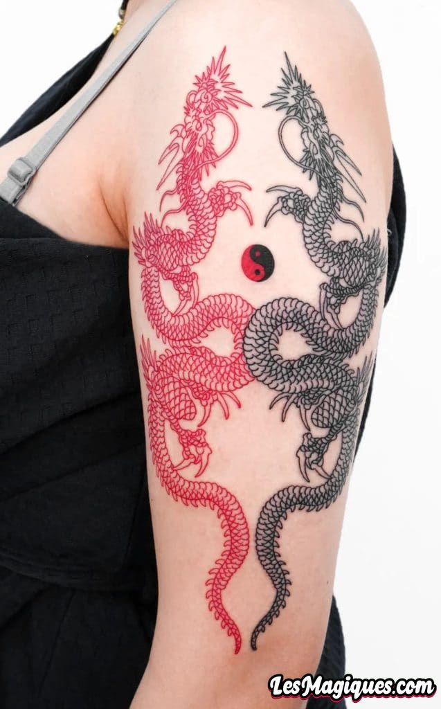 Tatouage Dragon Yin Yang